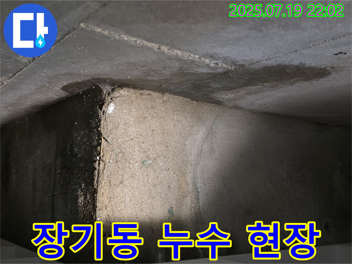 김포 장기동 누수 현장 - 천장 누수 발생 지점 상세 촬영