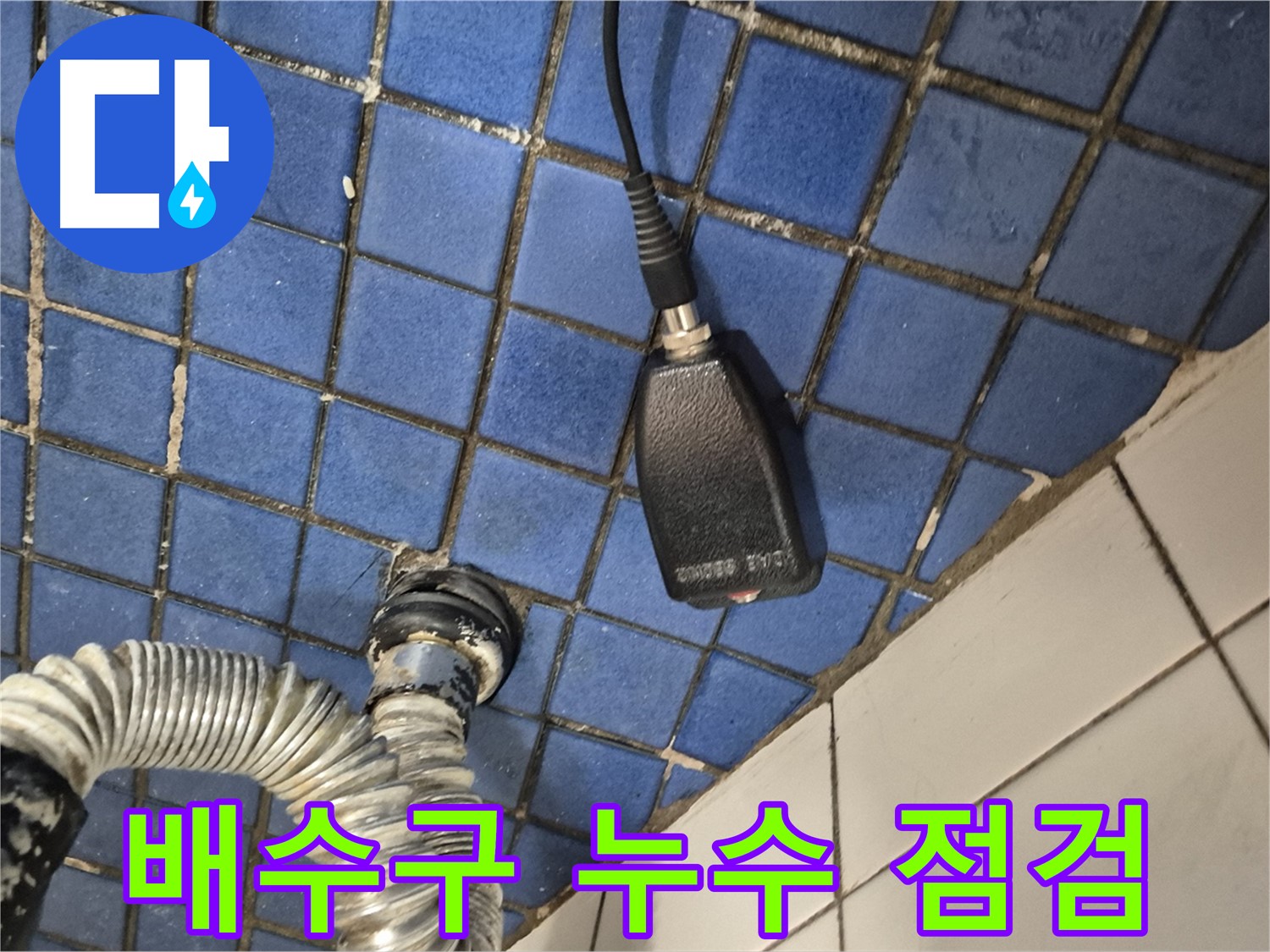 합정동 현대빌라 누수 - 싱크대 배수구 주변 누수 꼼꼼하게 점검하는 모습