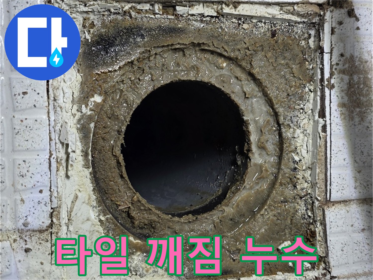 과천시 문원동 욕실 누수 - 유가 주변 타일 깨짐, 누수 경로 의심