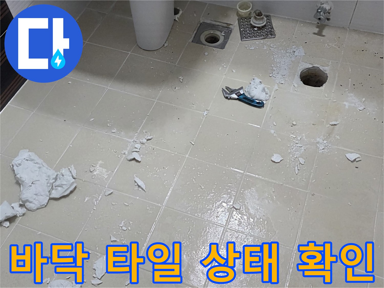 고양시 덕양구 욕실 - 바닥 타일 상태를 자세히 확인