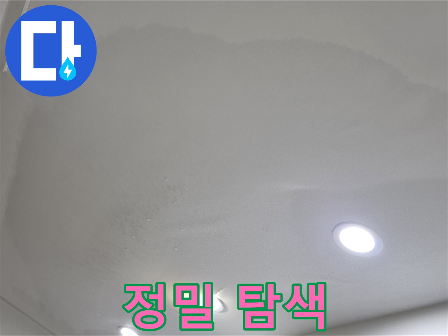 삼숭동 누수 탐지 - 넓은 천장 얼룩, 정밀 탐색