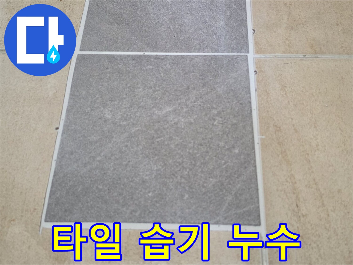 양주 삼숭동 아파트 - 타일 표면의 습기 상태를 확인하여 누수 가능성을 진단하고 있습니다.