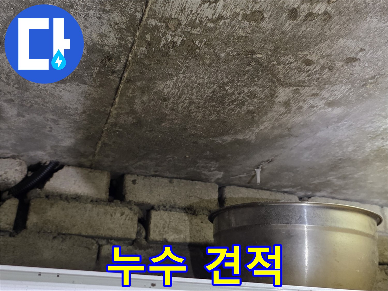 원일아파트 누수 현장 - 고객에게 누수 견적을 설명하는 모습.