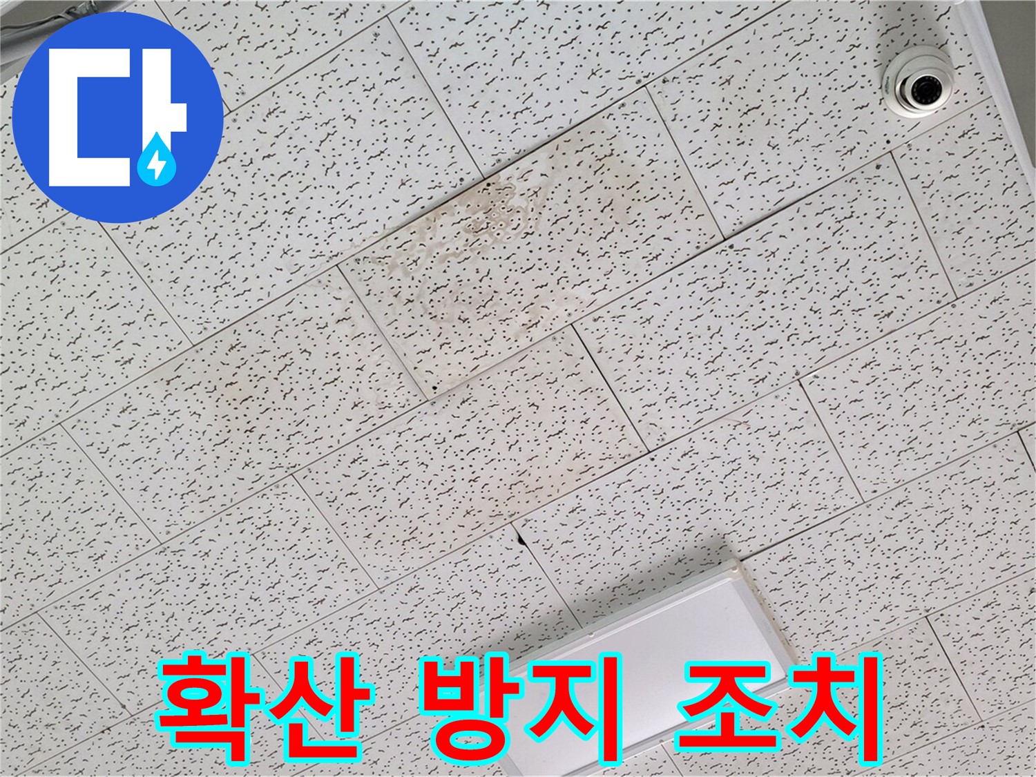 김포 구래동 누수 - 텍스 천장 얼룩, 누수 확산 방지를 위한 긴급 조치