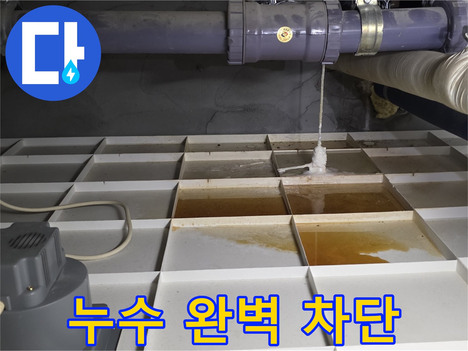 성남시 분당구 운중동 산운마을 6단지에서 누수 차단 공사를 완벽하게 완료한 모습 - 이제 안심하세요.