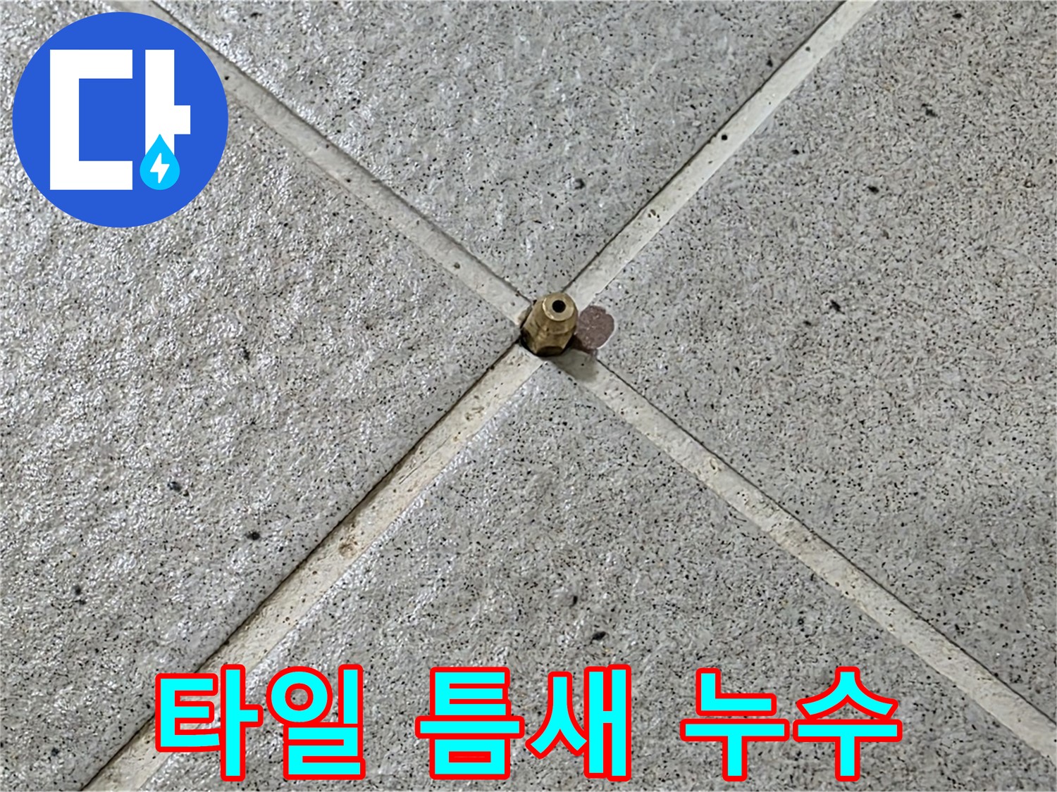 타일 틈새에서 누수가 발생하는 모습 - 합리적인 비용으로 해결해 드립니다.