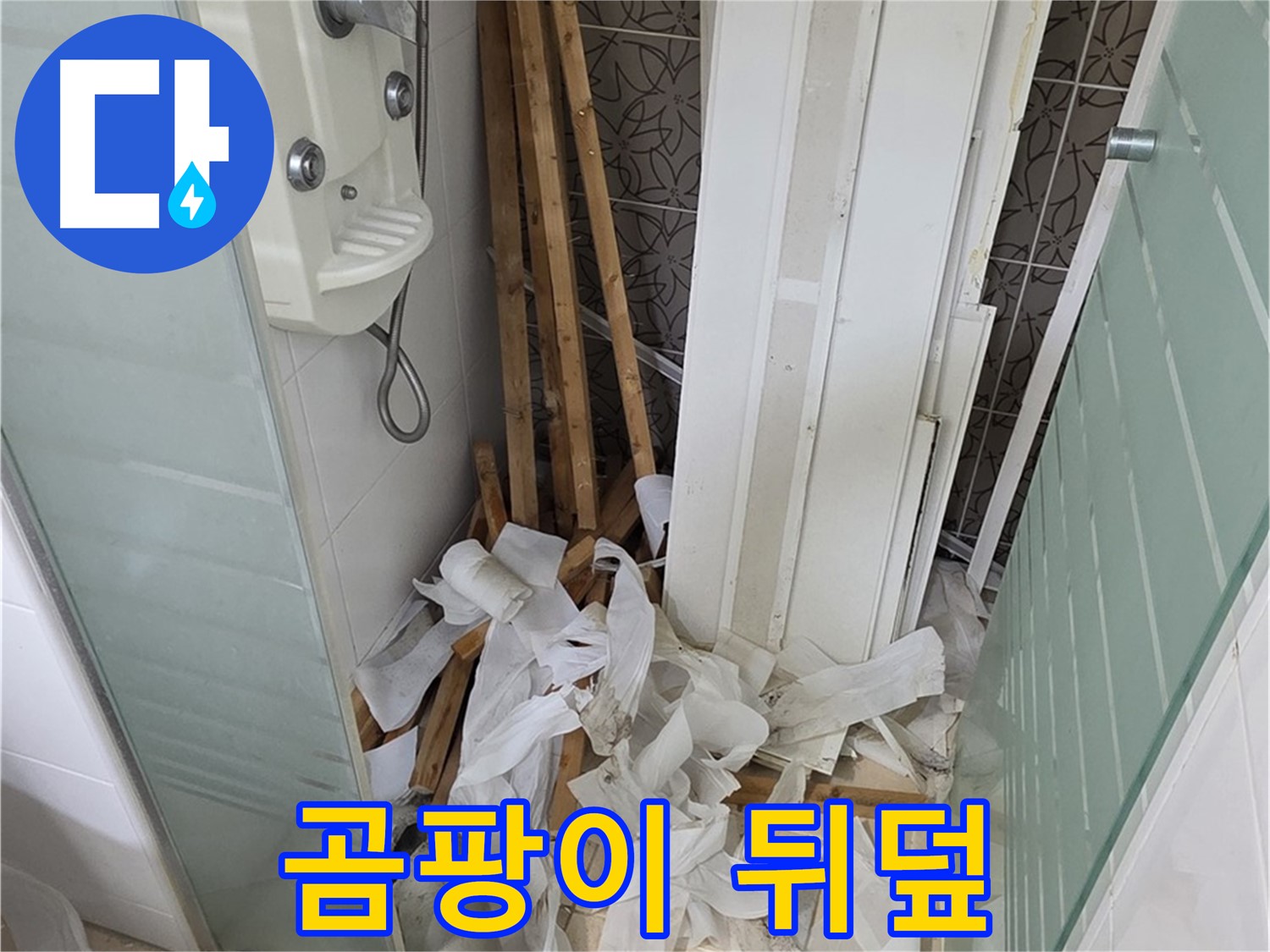 양주 백석 서광아파트 욕실 천장 - 곰팡이로 뒤덮인 심각한 천장 내부 상태