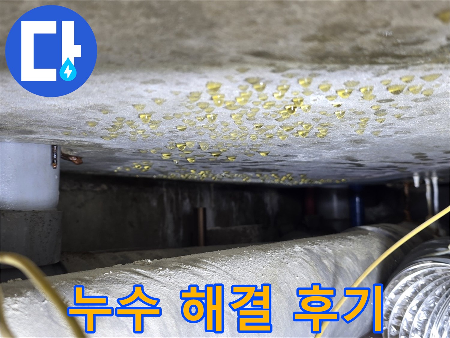 능동 아성빌라트 천장 누수 - 누수 해결 후 고객 후기를 보여주는 이미지입니다.