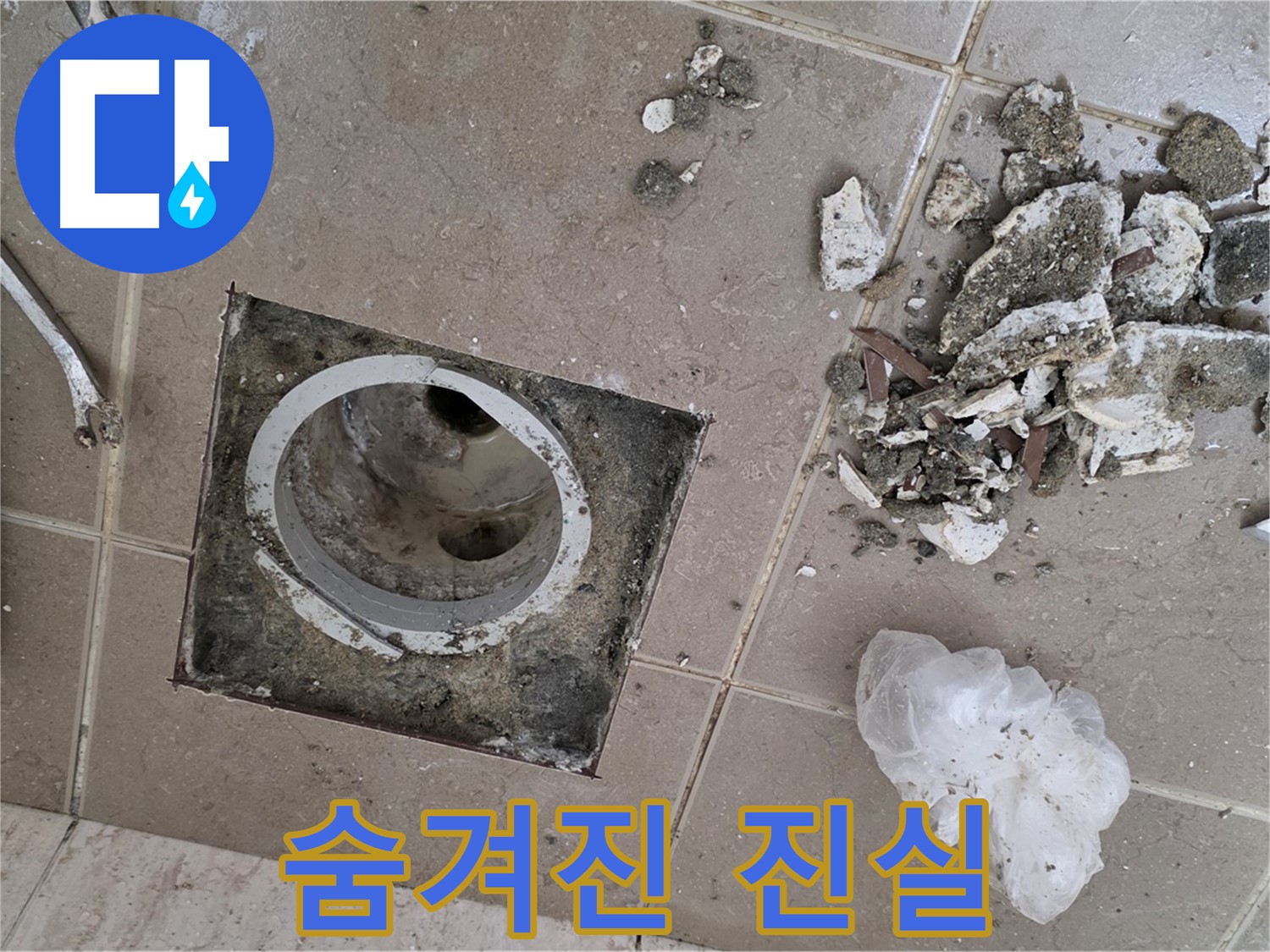 포천시 일동면 욕실 - 깨진 타일 아래 숨겨진 욕실 배수구 누수의 진실