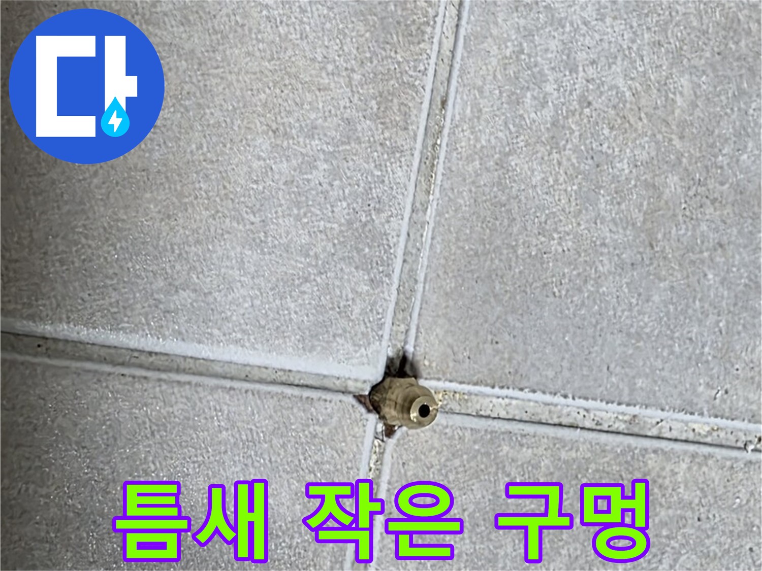 옥정 율정마을 아파트 누수 - 타일 틈새의 작은 구멍이 누수의 시작점일 수 있습니다.