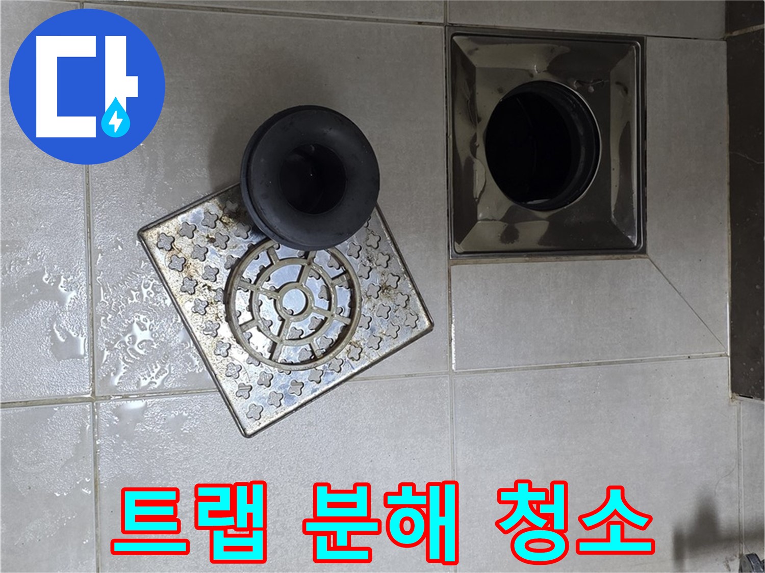 옥정 율정마을 아파트 욕실 배수구 트랩 분해 청소 - 꼼꼼하게 이물질 제거