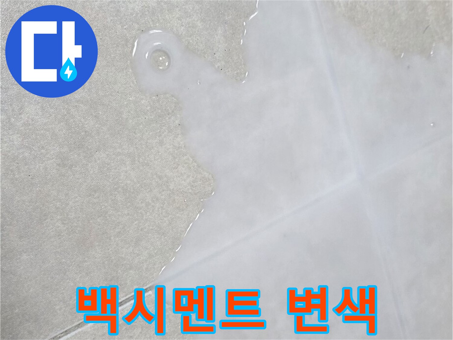 옥정 율정마을 아파트 타일 틈새 백시멘트 변색 - 누수 초기 증상일 수 있습니다.