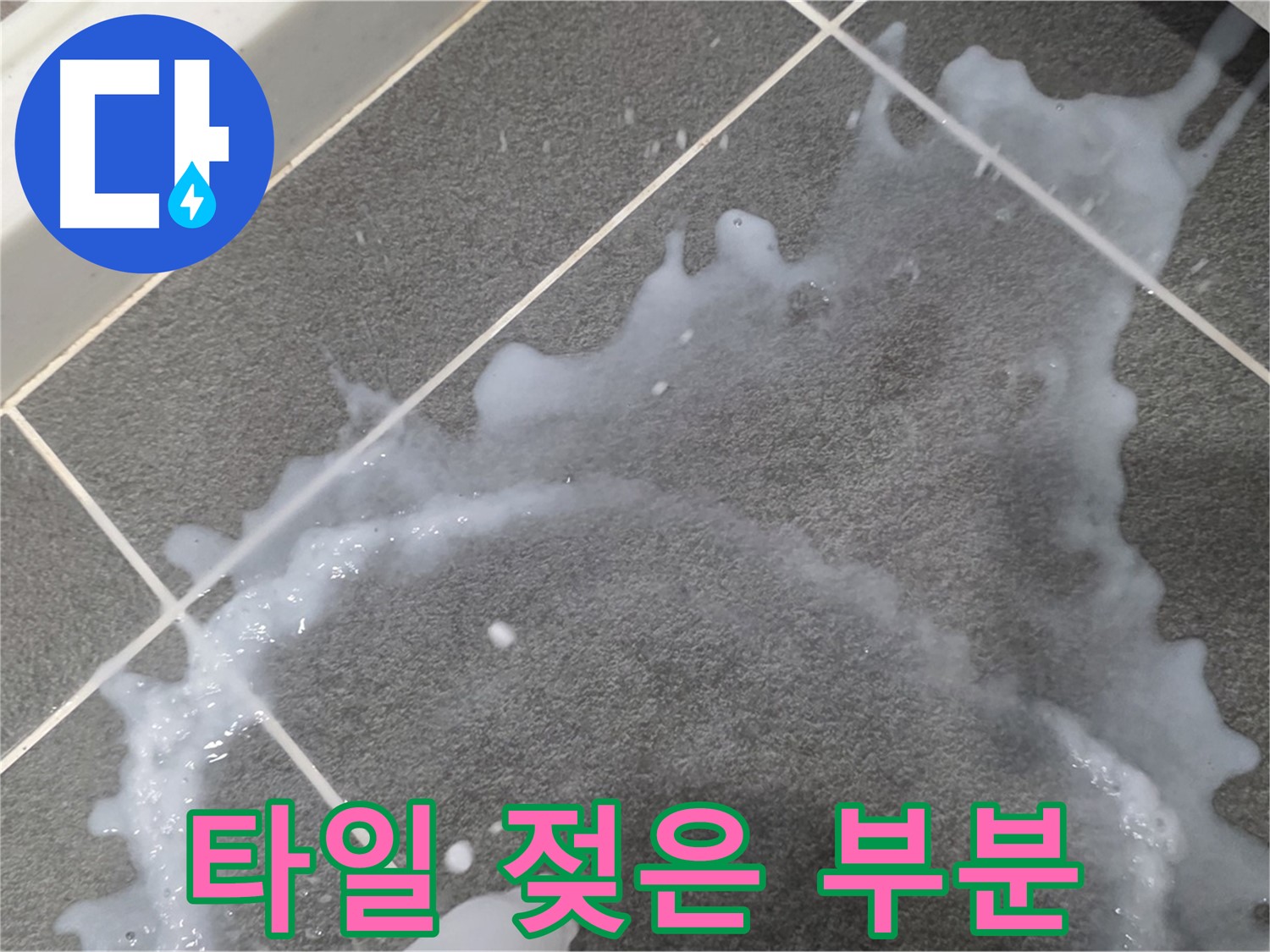 파주시 동패동 운정어반프라임 타일 젖은 부분 - 누수탐지 전문 업체가 초기 누수 진단과 꼼꼼한 시공으로 문제를 해결합니다.