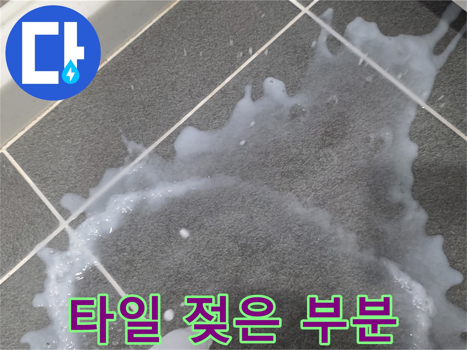 파주시 동패동 운정어반프라임 타일 젖은 부분 - 누수탐지 전문 업체가 초기 누수 진단과 책임감 있는 시공으로 문제를 해결합니다.