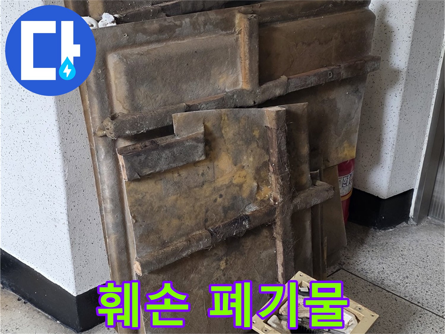 곰팡이와 습기로 훼손된 조명