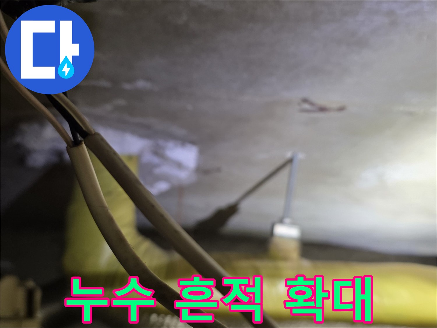 새절역 현대아파트 누수 - 누수 흔적을 확대하여 정밀하게 분석