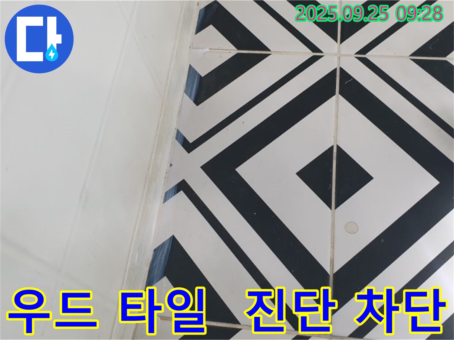 양주시 백석읍 오산리에서 우드 타일의 누수를 꼼꼼하게 진단하고 완벽하게 차단하는 모습입니다 - 따뜻한 느낌의 우드 타일도 누수 앞에서는 안심할 수 없습니다.