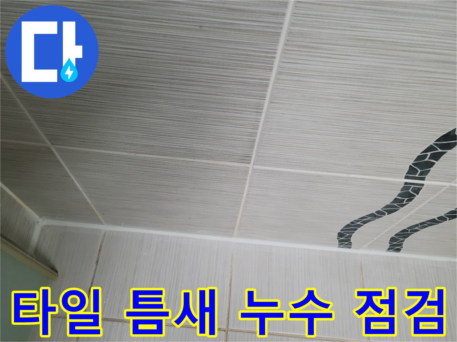 동두천 누수 문제 - 천장 타일 틈새를 정밀하게 점검하여 누수의 정확한 원인을 찾아냅니다.