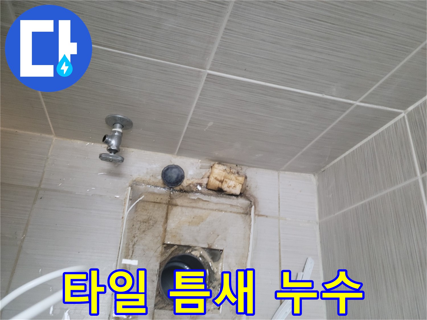 동두천 신창비바패밀리-2단지 벽 타일과 배수구 사이 틈새 누수 발생