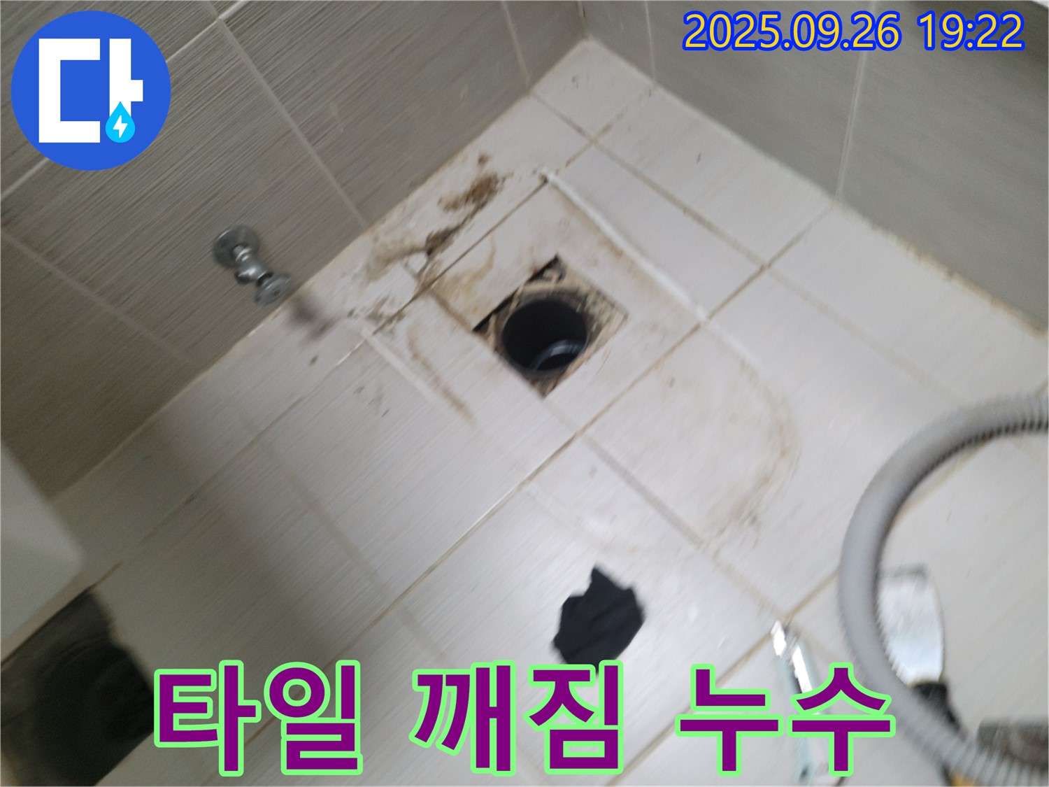 동두천 욕실 누수 - 배수구 주변 타일 깨짐, 누수 가능성 진단 및 보수