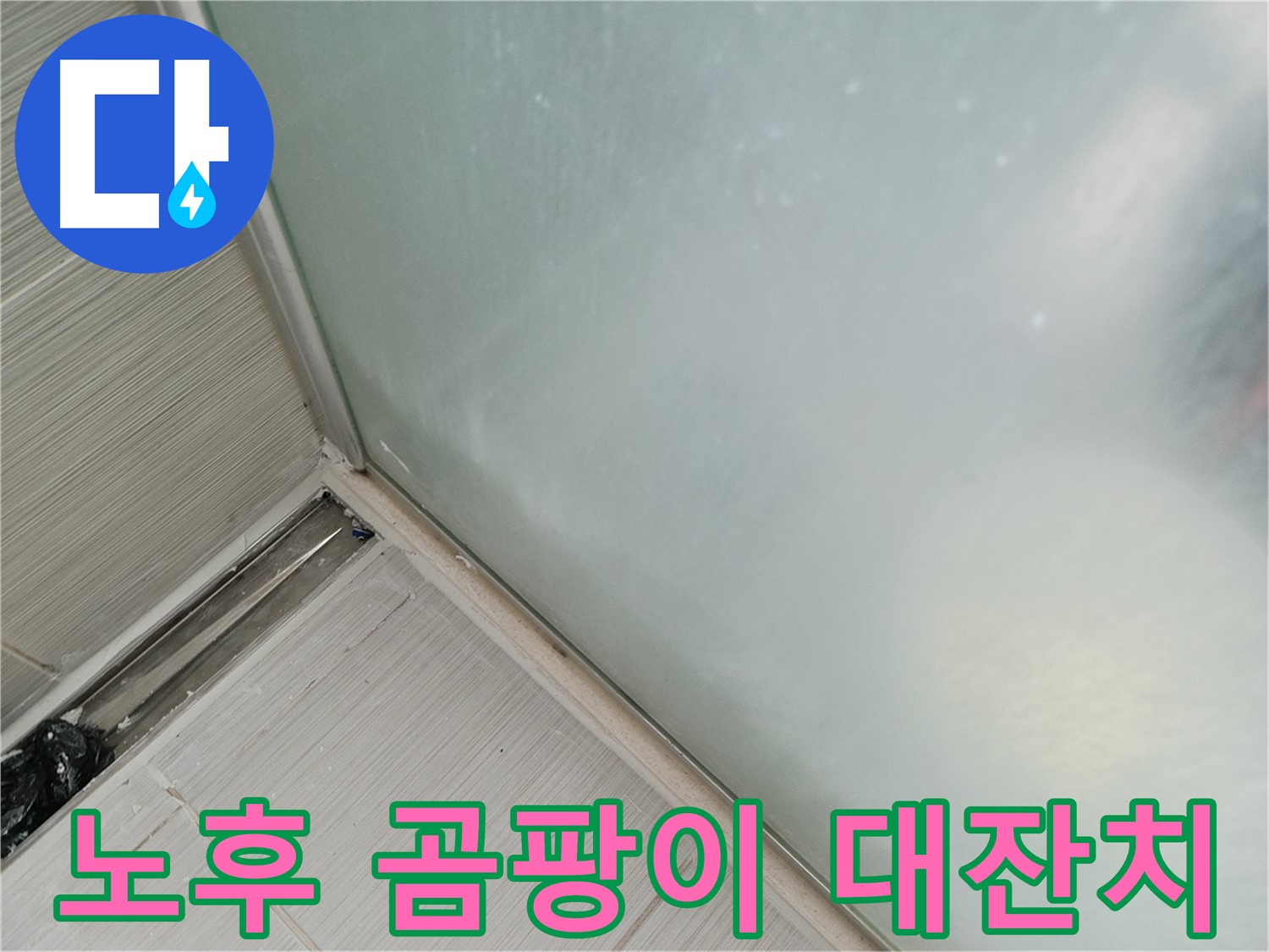 샤워부스 누수 - 노후 실리콘 - 곰팡이 대잔치