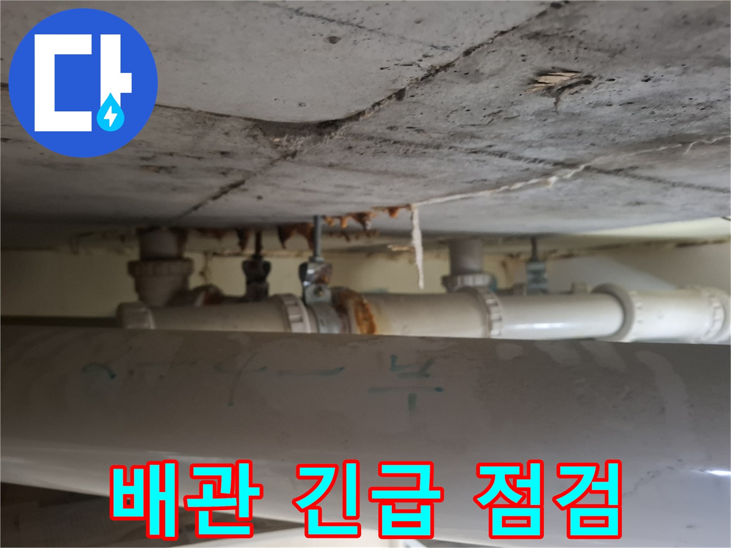 봇들마을 2단지 아파트 - 천장 배관 부식, 긴급 점검 및 누수 진단
