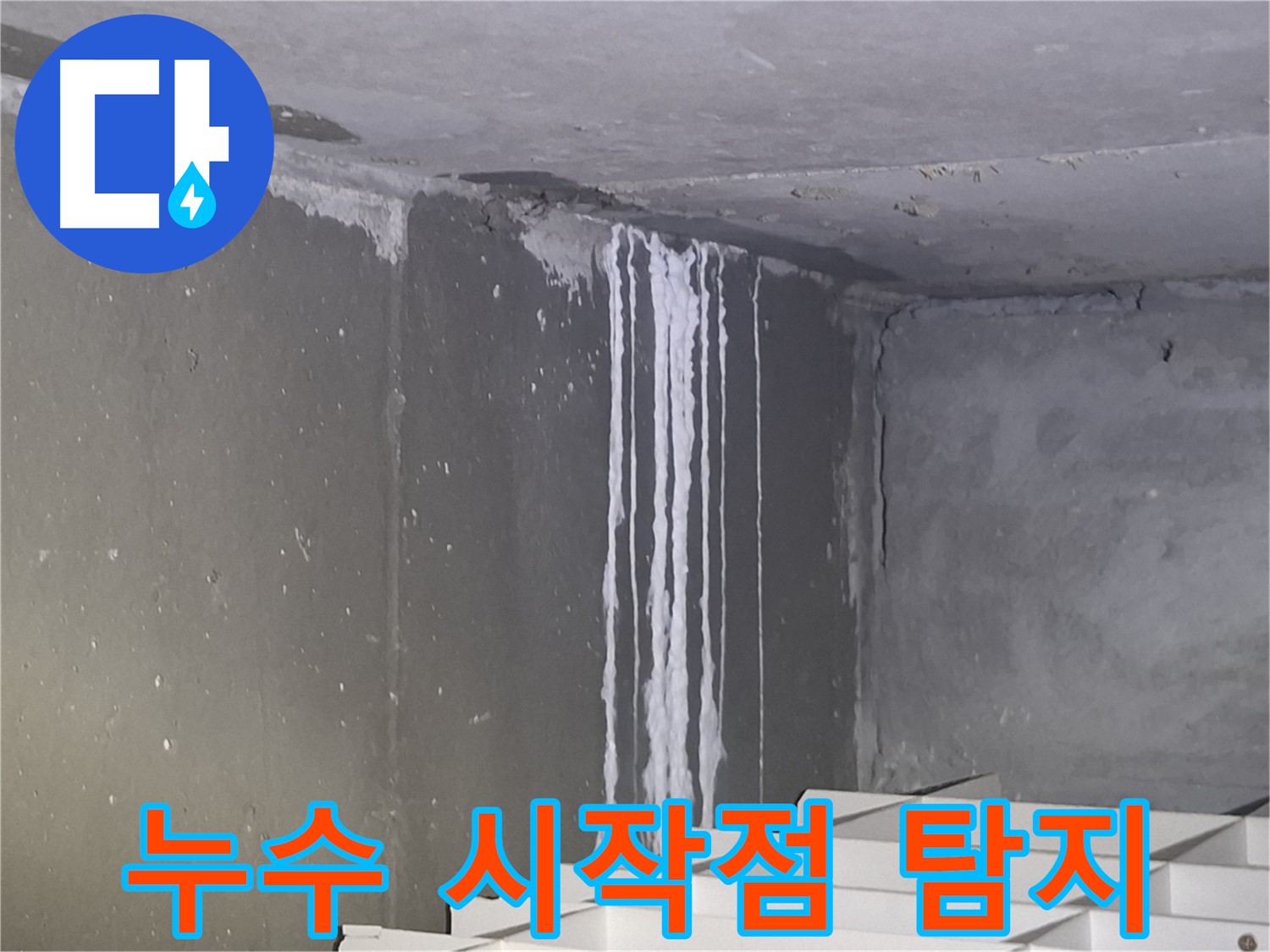 분당 건물 계단 벽 누수 - 누수 시작점 정밀 탐지 중