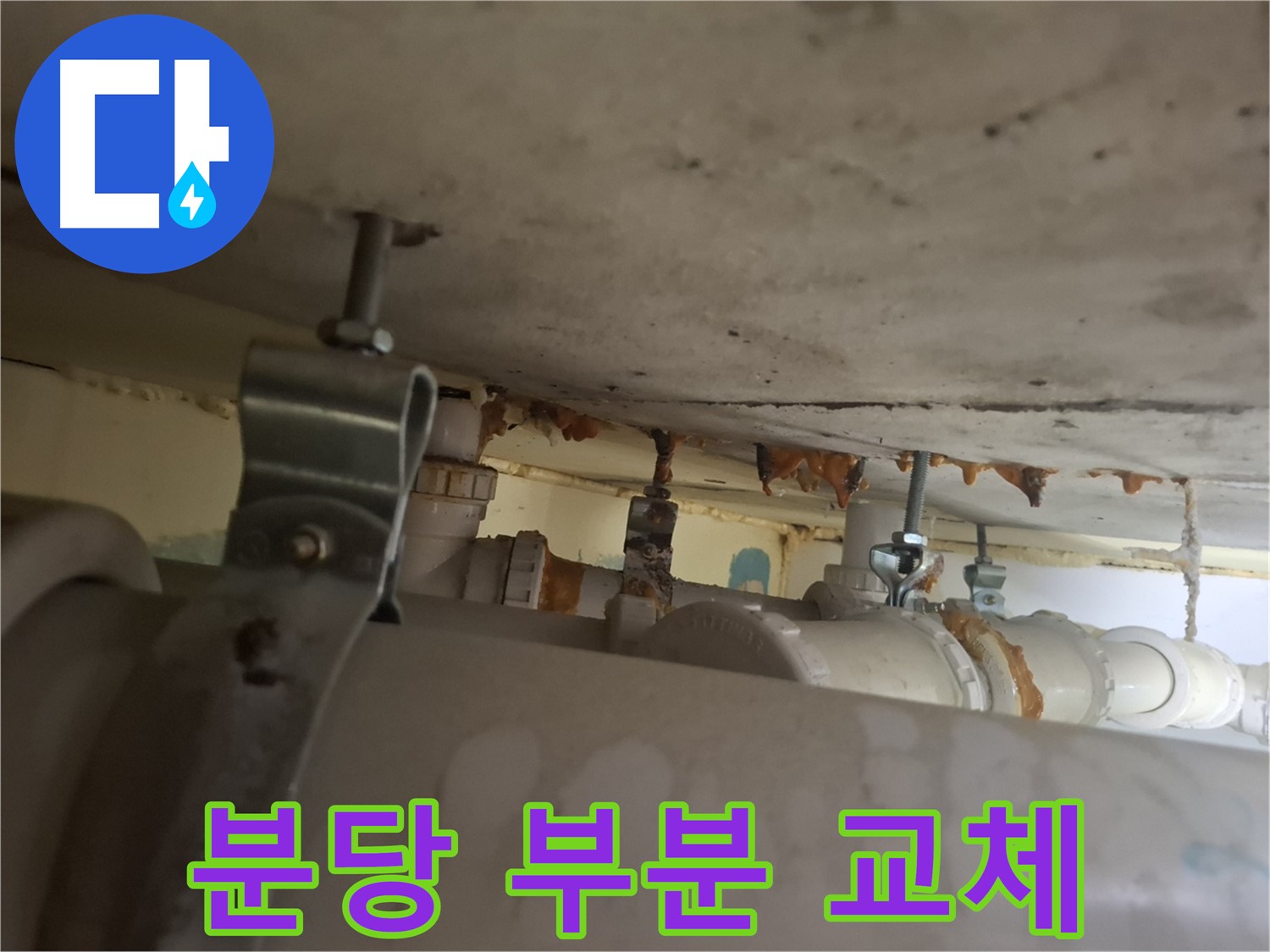 분당 봇들마을 아파트 - 배관 상태 점검, 부분 부식으로 인한 교체 필요