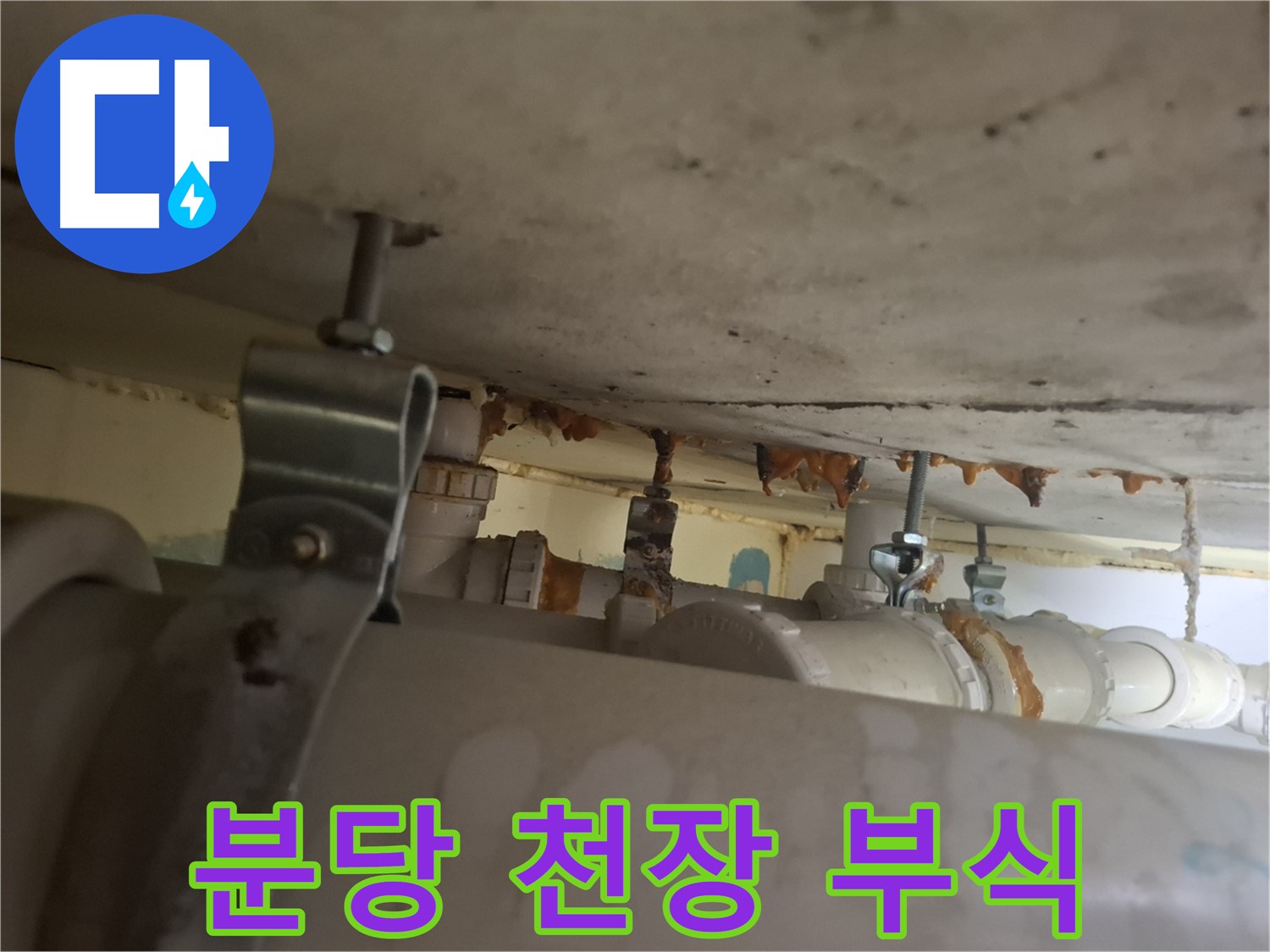 분당 봇들마을 아파트 - 천장 배관 부식으로 인한 누수 발생