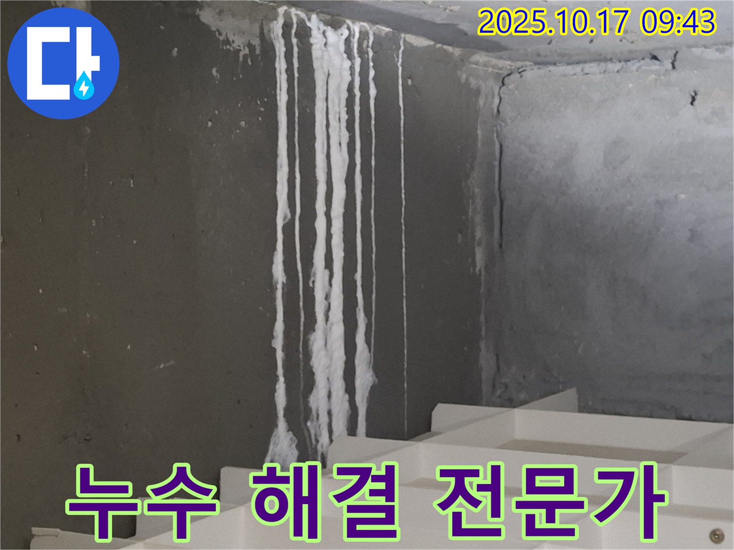 분당 봇들마을2단지 아파트 계단 석회수 누출 - 누수 해결 전문가의 완벽한 해결