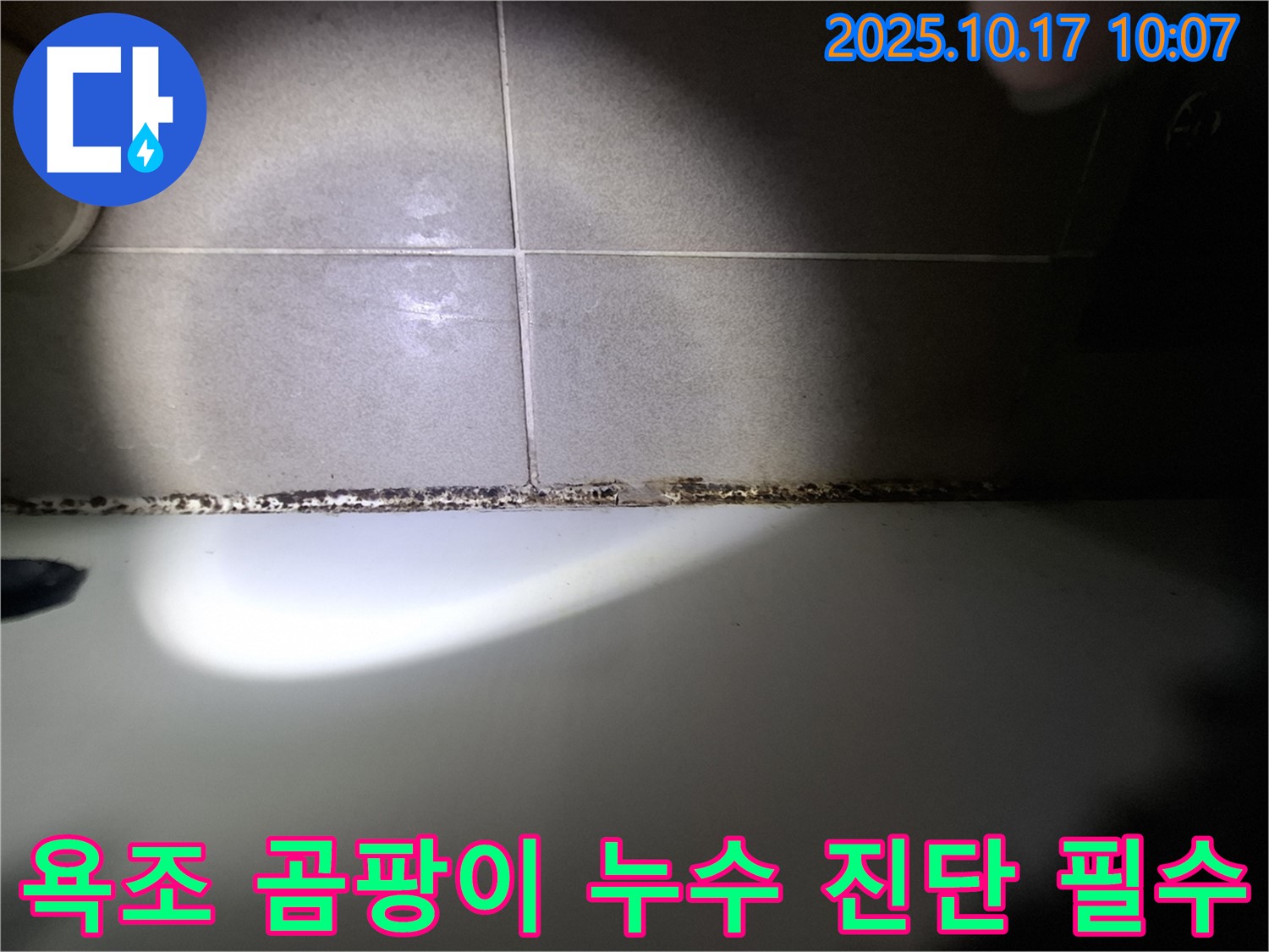 판교 누수 전문가가 욕조 곰팡이의 누수 진단부터 확실하게 책임집니다.