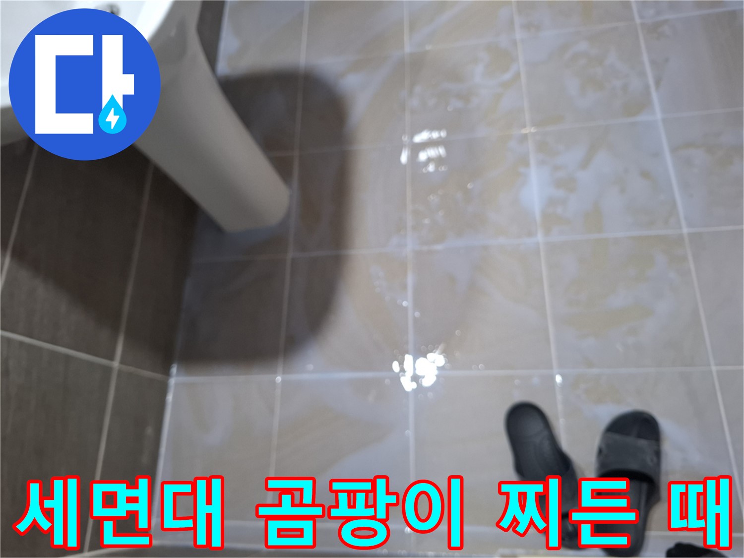 판교 봇들마을 세면대 누수 - 타일 틈새 검은 곰팡이- 찌든 때- 악취가 나는 누수