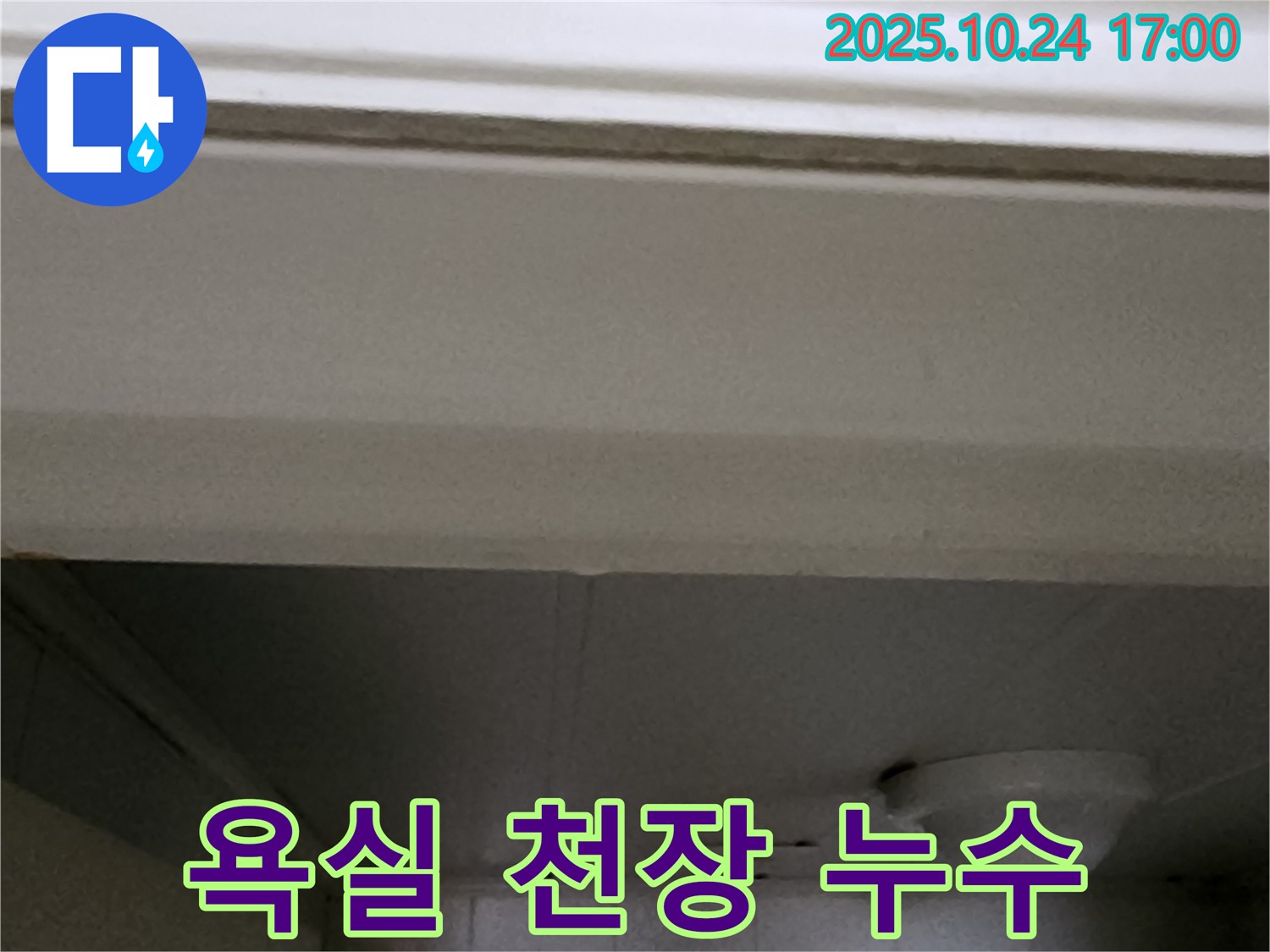 양주1동 봉우로 욕실 천장 누수 - 누수 발생 초기 대응의 중요성