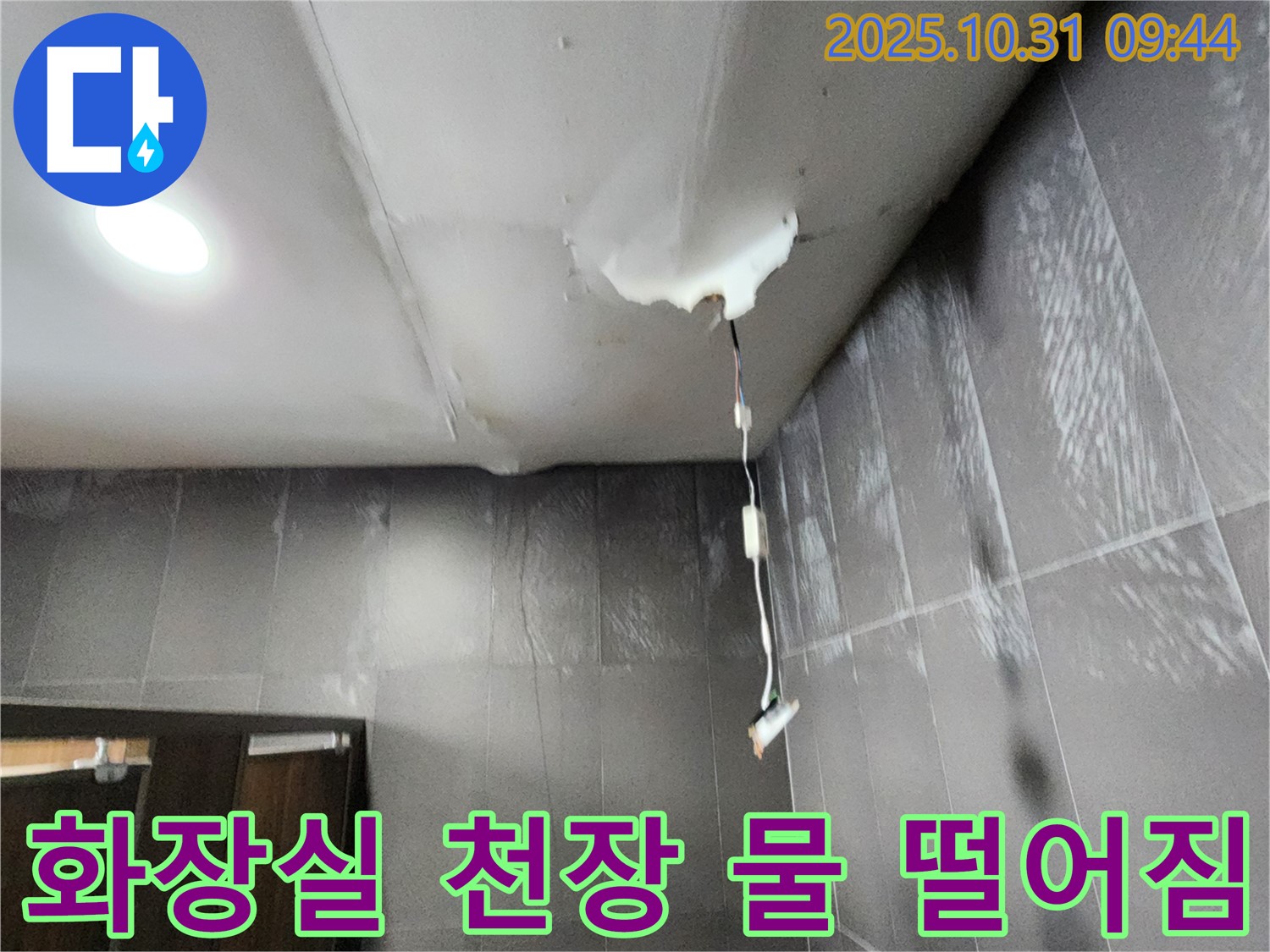 양주시 삼숭동 000번지 아파트 누수 - 화장실 천장에서 물이 떨어지는 긴급 상황, 신속하게 해결