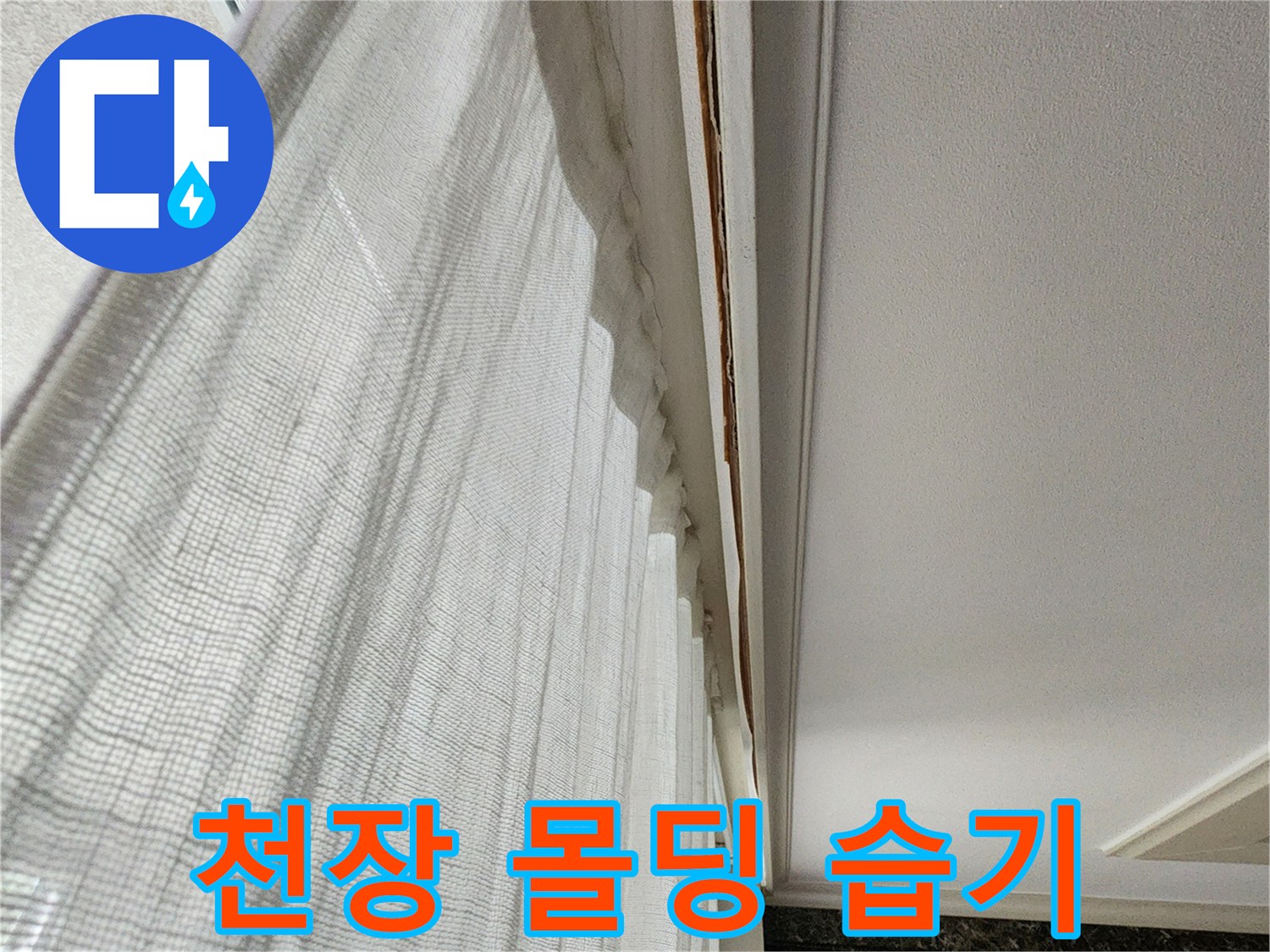 의정부 송산동 현장-물기가 배어 나온 천장 몰딩