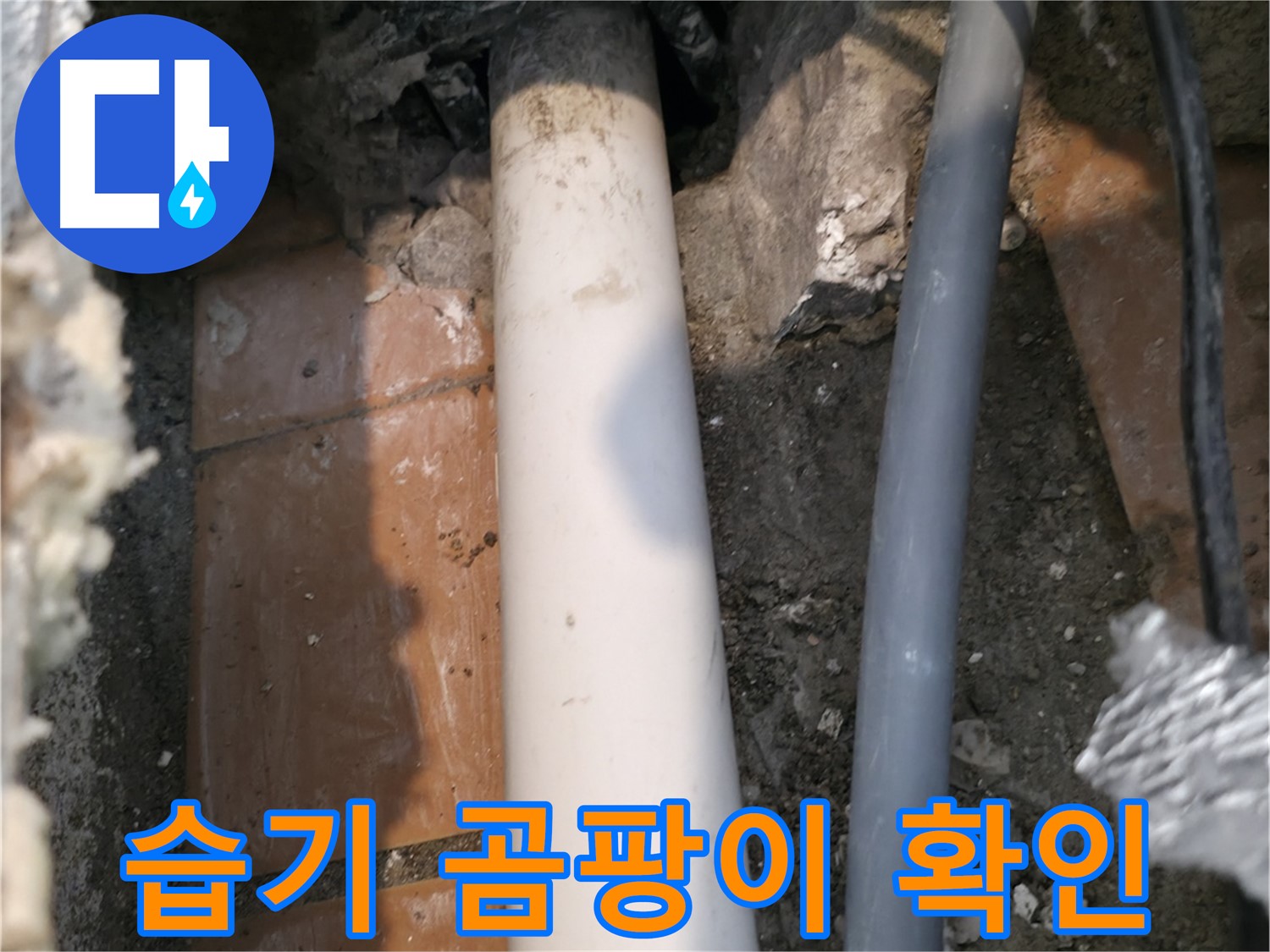 신림 누수 - 노출 배관 주변 습기 및 곰팡이 확인 - 누수 해결