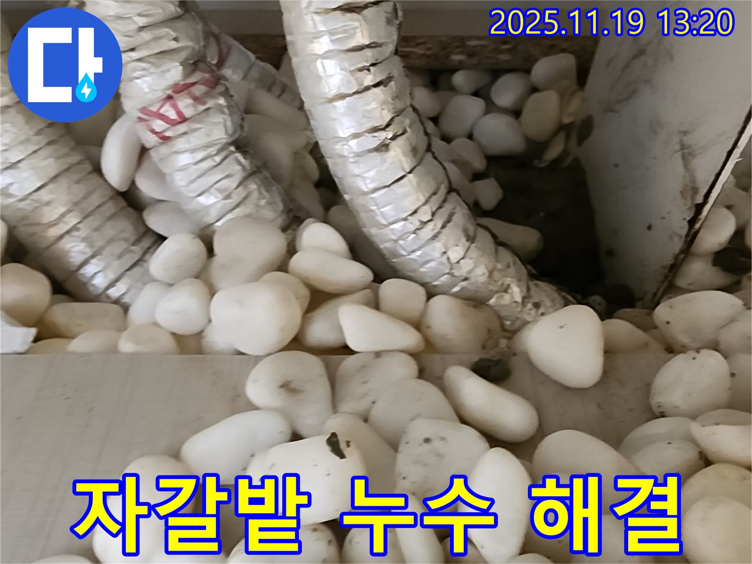 자갈밭 아래 숨은 누수 - 포천 누수, 전문가에게 맡기세요!