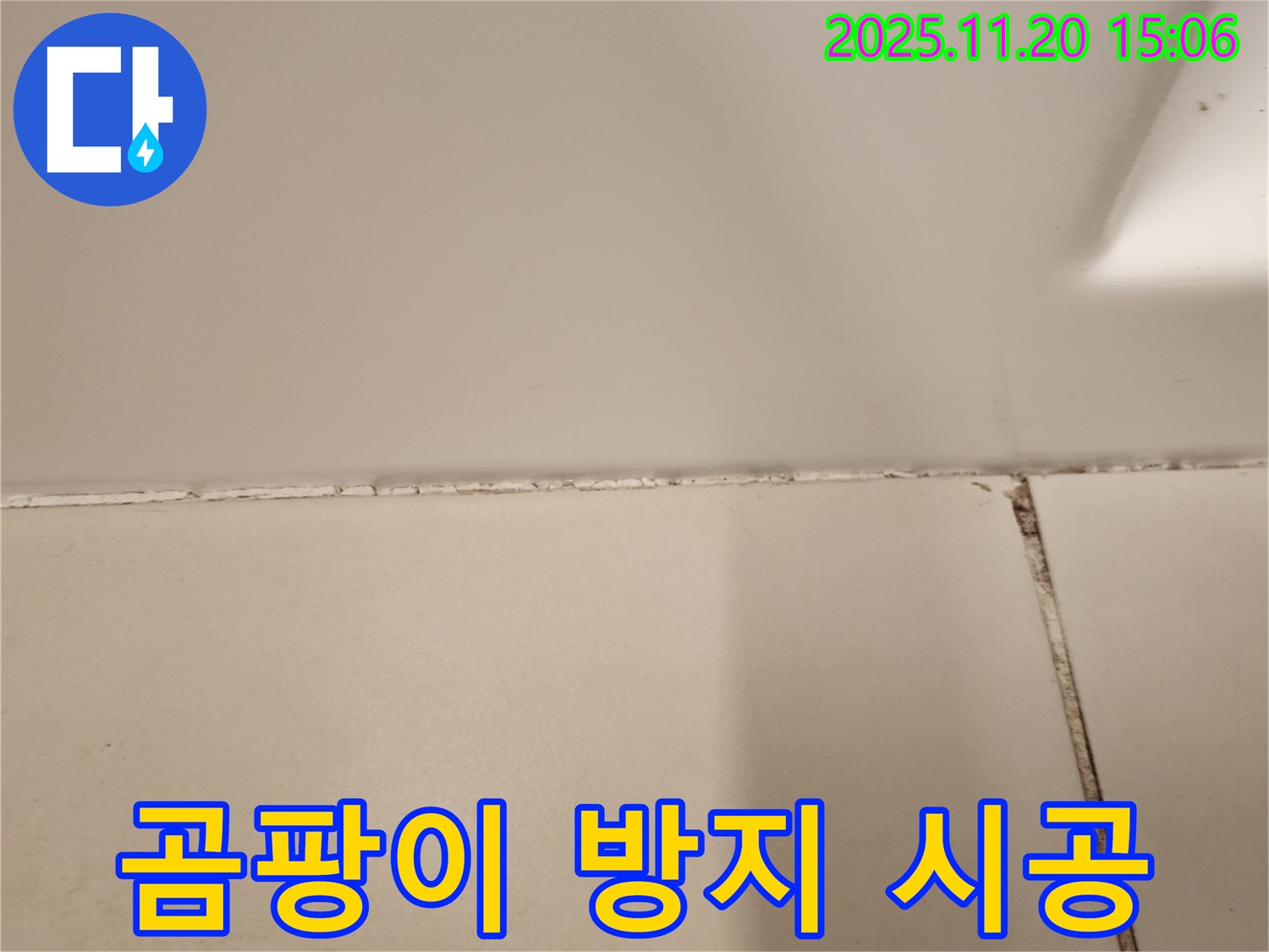 욕실 실리콘 곰팡이 제거 후 곰팡이 방지 실리콘 시공 - 곰팡이 이제 그만!