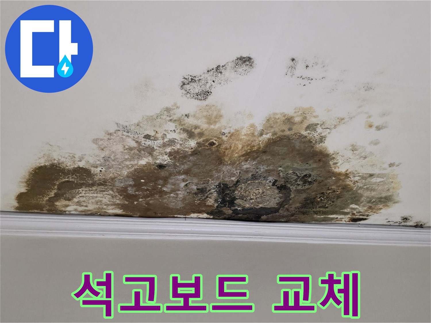 용강동 현대홈타운 아파트 누수 - 곰팡이로 인한 천장 석고보드 교체 - 안전 시공