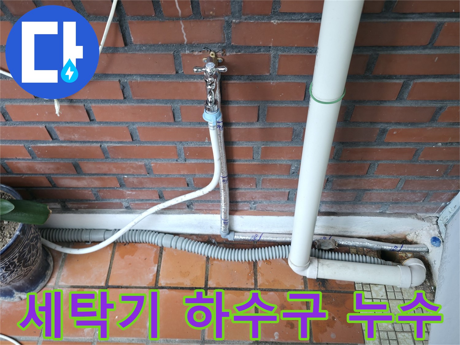방배동 세탁기 하수구 연결 불량으로 인한 누수 - 연결 재조정 및 점검