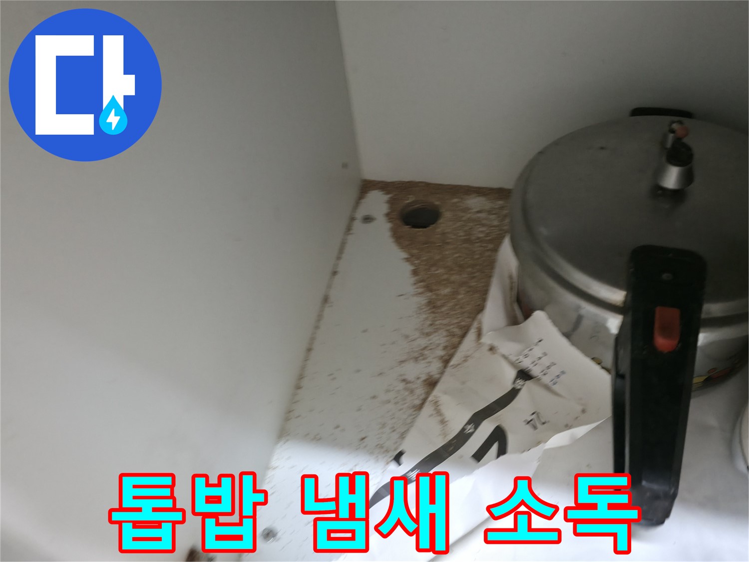 서초2동 싱크대 누수 - 톱밥, 썩은 냄새 완벽 살균 소독으로 해결