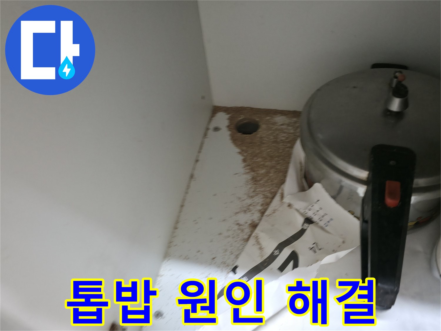 싱크대 누수 - 톱밥 - 주말 방문 - 긴급 상황 해결