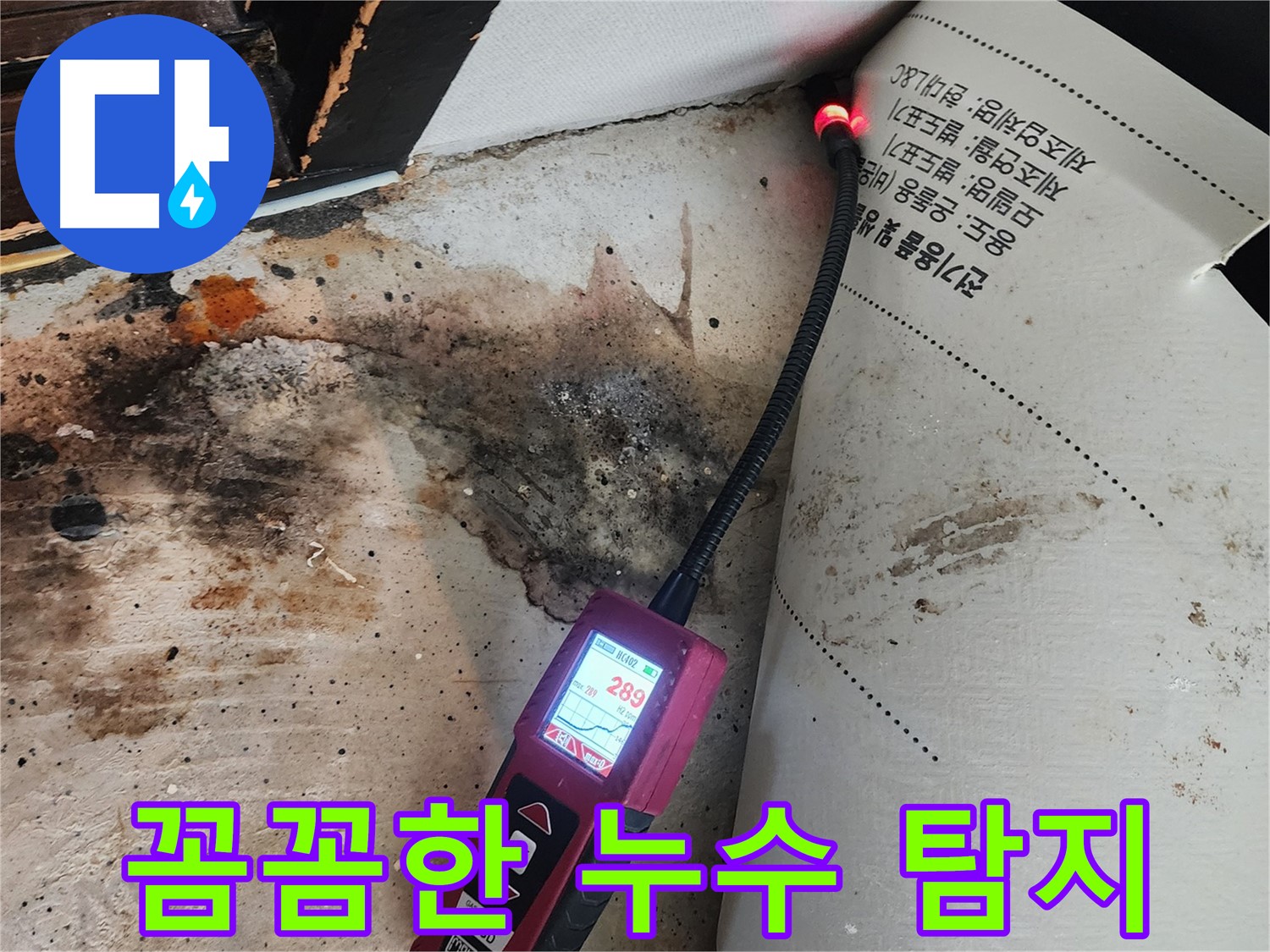 광진구 자양동 누수 - 곰팡이 핀 벽, 내시경 카메라로 꼼꼼하게 누수 탐지