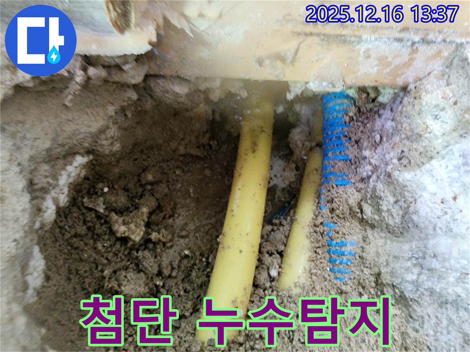 포천 영북면 소홀리 누수탐지 - 벽 속에 숨겨진 누수를 탐지하기 위해 첨단 장비를 사용하는 모습입니다.