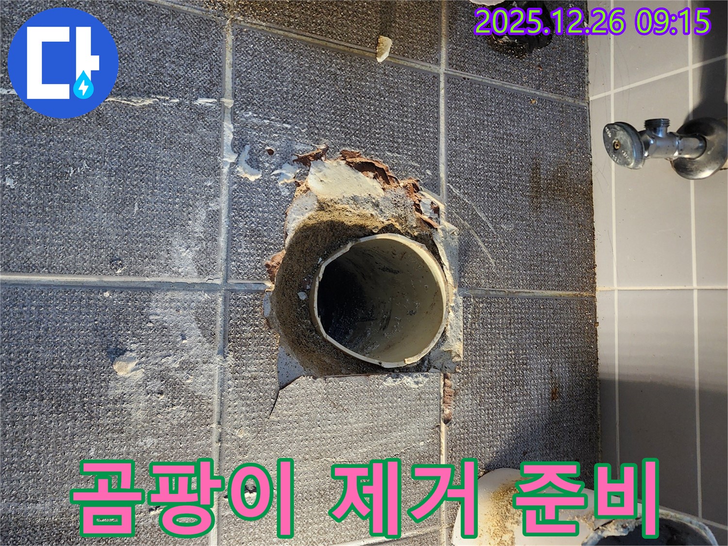 상계1동 욕실 누수 - 배수관 주변 곰팡이 발생 원인 분석 및 제거 준비