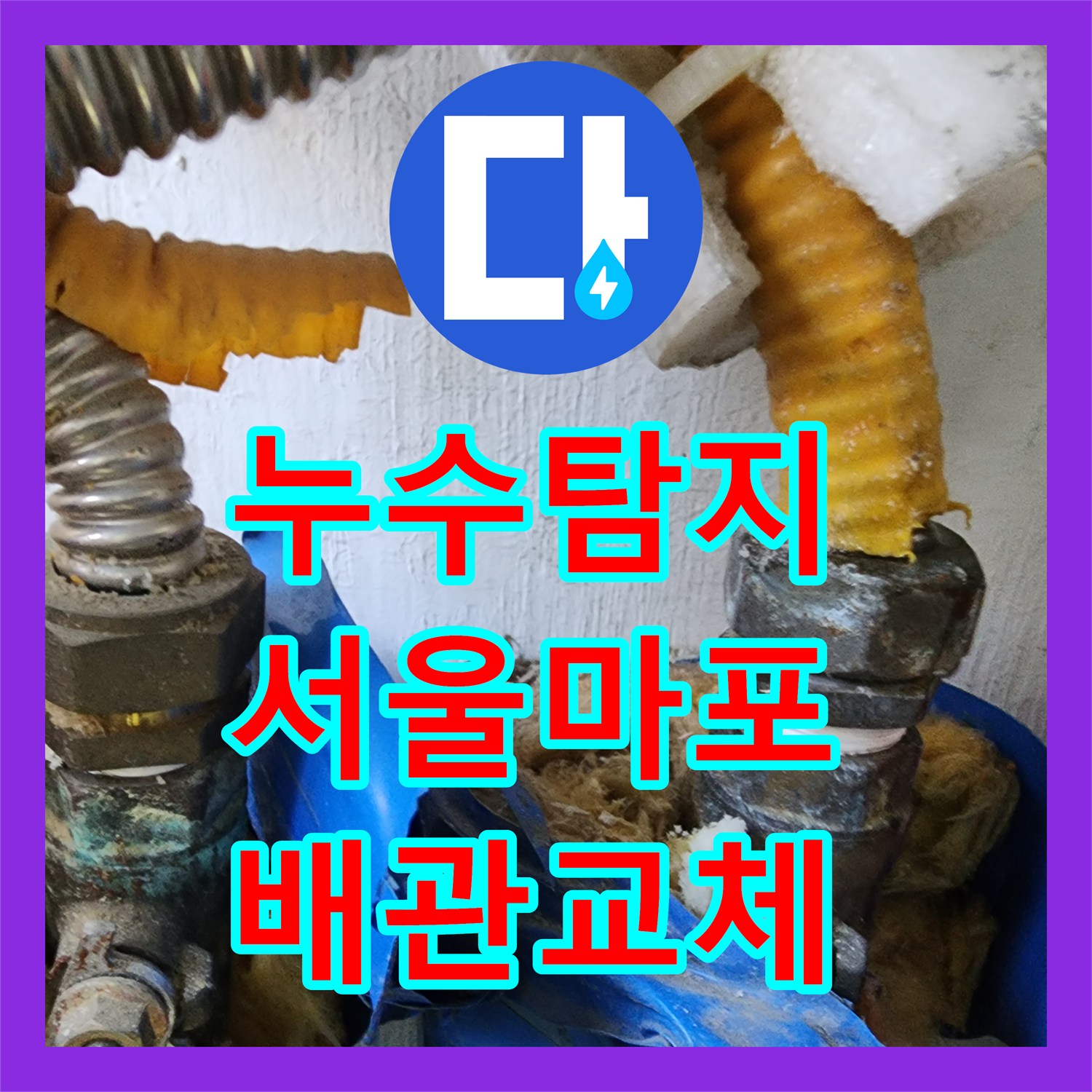 누수탐지 세탁실 배관 연결 부위 결함으로 인한 아랫집 천장 물샘 해결 서울 마포구 망원동