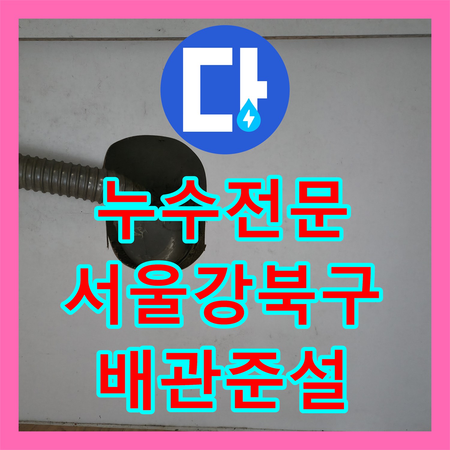 누수전문 반지하 주방 배관 막힘으로 복도까지 역류한 사례 서울 강북구