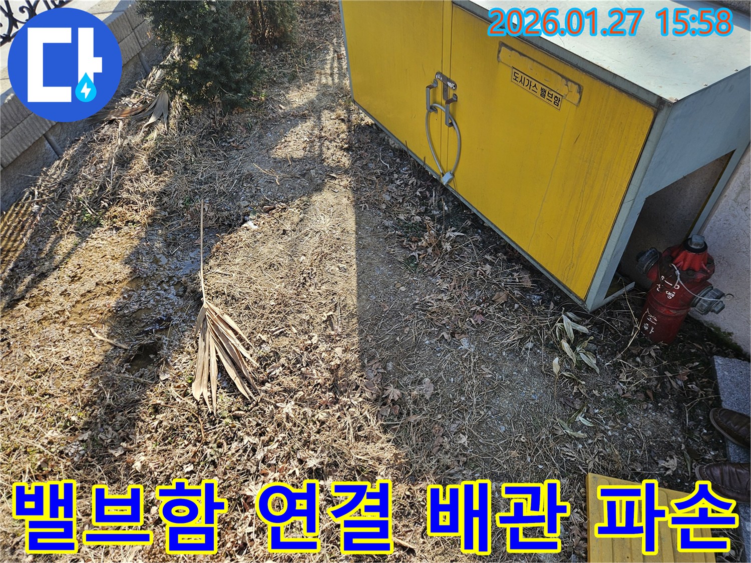 성남 분당 백현동 누수-도시가스 밸브함 연결 배관-파손 여부 확인