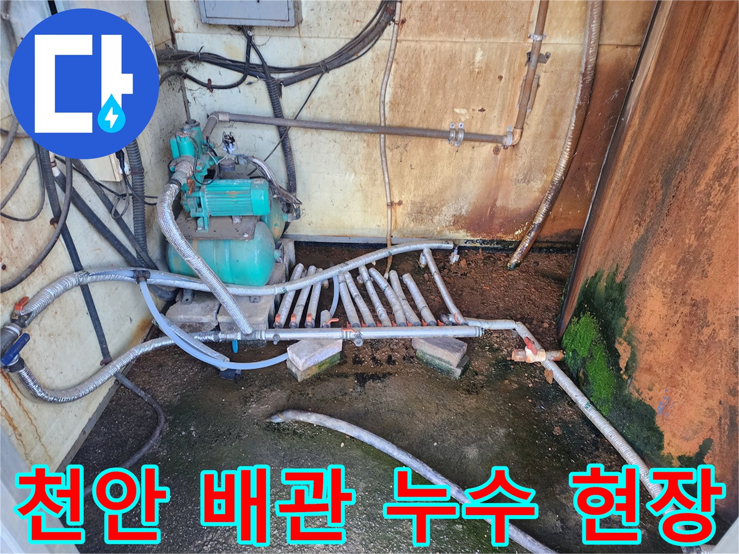 천안 성환읍-농장 부속 건물 내 배관 연결부 주변의 물샘 흔적