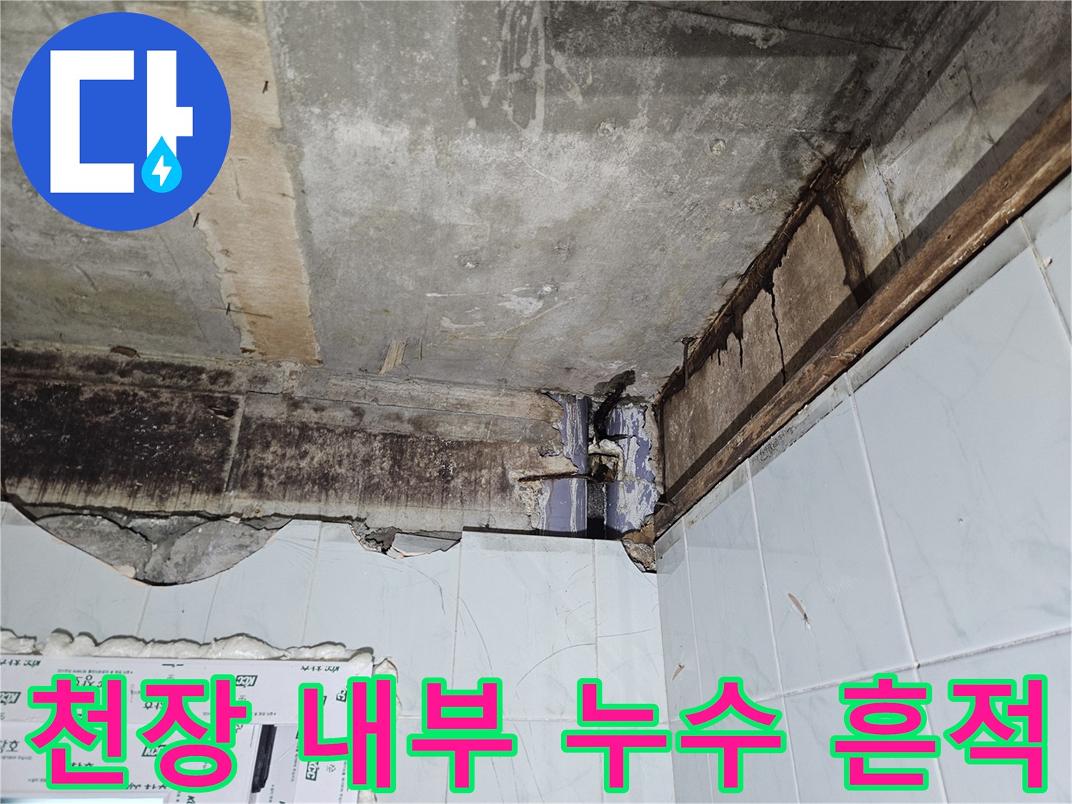 욕실 천장 구조-누수로 인한 곰팡이와 습기 침투